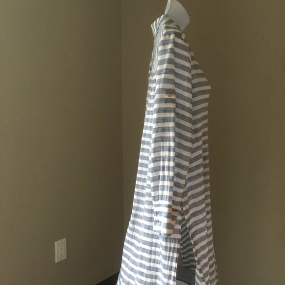 Chico's Black Label Shirt Tunic. 0. Blue and White - Picture 4 of 11